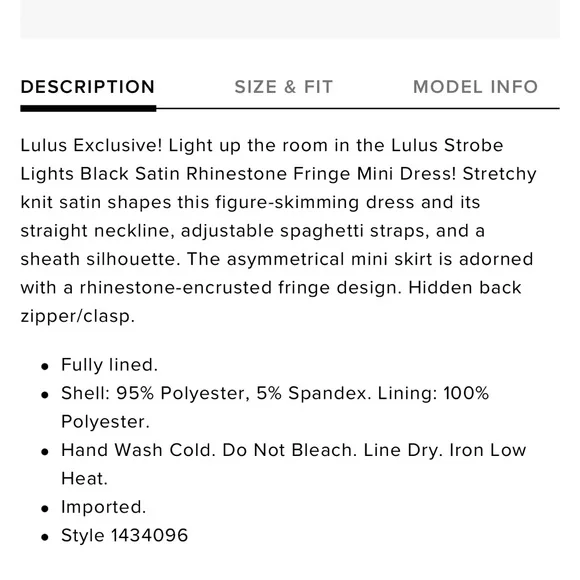 Lulus Strobe Lights Black Satin Rhinestone Fringe Mini Dress NWT - Picture 4 of 14